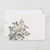 Vanilla White Boho Rose Hochzeitsessen RSVP Karte (Rückseite)