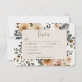 Vanilla White Boho Rose Hochzeitsessen RSVP Karte (Vorderseite)