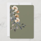 Vanilla White Boho Rose Sage Wedding Einladung (Rückseite)