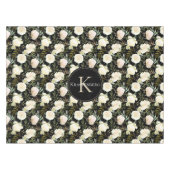 Vanilla White Roses Custom Monogram Tischdecke (Vorderseite (Horizontal))