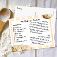 Vanilla Zucker-Cookies Rezept-Karte