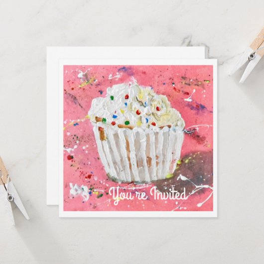 Vanilla Zuckerguss Einladung (Vorderseite/Rückseite Beispiel)