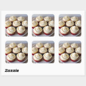 Vanille-Cupcakes Quadratischer Aufkleber (Blatt)
