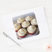 Vanille-Cupcakes Quadratischer Aufkleber (Umschlag)