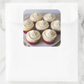 Vanille-Cupcakes Quadratischer Aufkleber (Tasche)