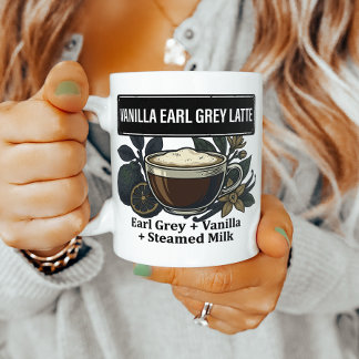 Vanille-Earl-Grey-Latte-Küchenrezept Kaffeetasse