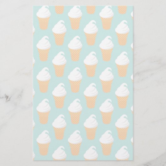 Vanille-Eiscreme-Kegel-Muster Briefpapier (Vorderseite)
