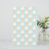 Vanille-Eiscreme-Kegel-Muster Briefpapier (Stehend Vorderseite)