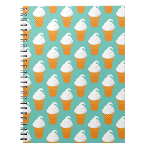 Vanille-Eiscreme-Kegel-Muster Notizblock