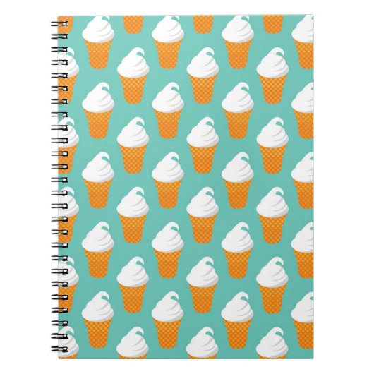 Vanille-Eiscreme-Kegel-Muster Notizblock (Vorderseite)