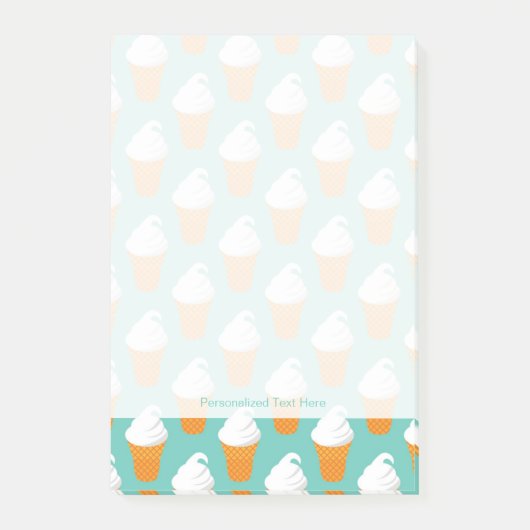 Vanille-Eiscreme-Kegel-Muster Post-it Klebezettel (Vorderseite)