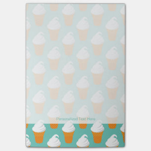 Vanille-Eiscreme-Kegel-Muster Post-it Klebezettel