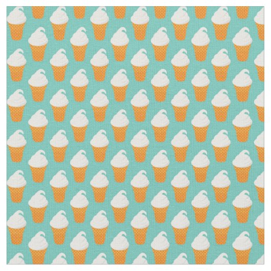 Vanille-Eiscreme-Kegel-Muster Stoff (Nahaufnahme)