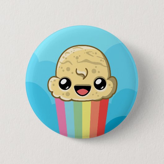 Vanille-Eiscreme-Regenbogenpfad - Eiscreme-Sprung Button (Vorderseite)