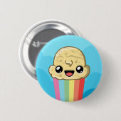 Vanille-Eiscreme-Regenbogenpfad - Eiscreme-Sprung Button (Vorne & Hinten)