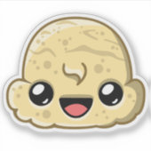 Vanille-Eisportion - Ice Cream Jump Aufkleber (Vorderseite)