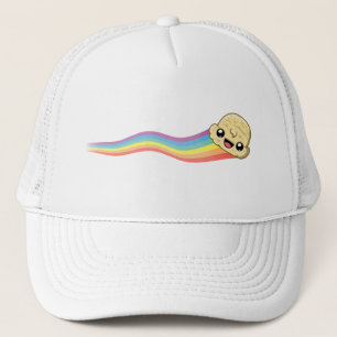 Vanille-Eisportion - Regenbogen-Schweif Truckerkappe