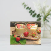 VANILLE-ERDBEER-DESSERT POSTCROSSING POSTKARTE (Stehend Vorderseite)
