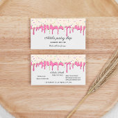 Vanille-Erdbeer-Frosting-Tropfen Visitenkarte