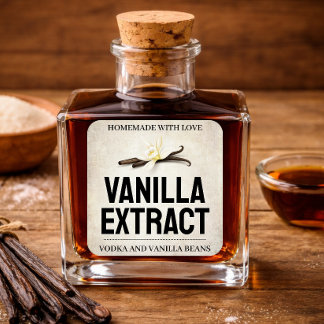 Vanille-Extrakt-Etikett VE103sq anpassen Quadratischer Aufkleber