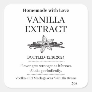Vanille-Extrakt modernes Etikett Aufkleber V4