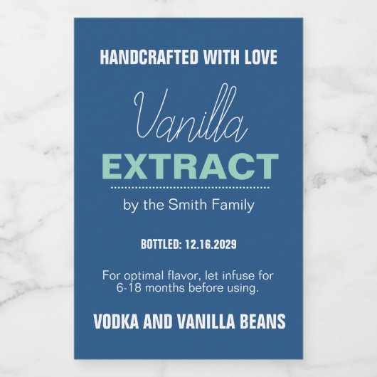 Vanille-Extrakt modernes Etikett Aufkleber VLL1rt (Einzelnes Label)