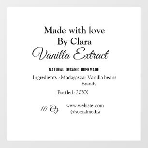 Vanille-Extrakt selbstgemacht Zutaten Gewicht de Fensteraufkleber