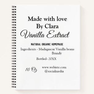 Vanille-Extrakt selbstgemacht Zutaten hinzufügen G Notizblock