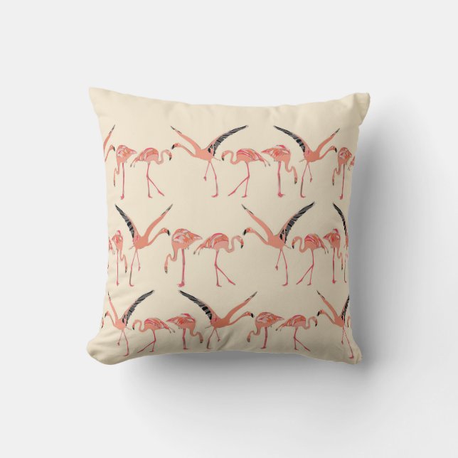 Vanille-Flamingos Kissen (Vorderseite)