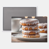 Vanille-Glasur-Donuts-Magnet Magnet (Vorderseite/Rückseite)