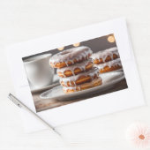 Vanille-Glasur-Donuts Rechteckiger Aufkleber (Umschlag)