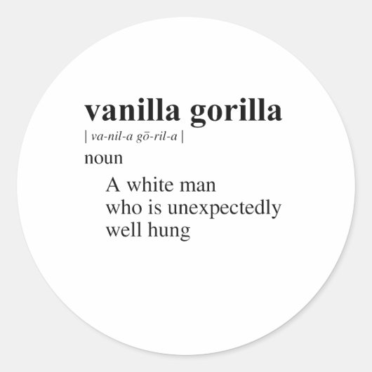 VANILLE GORILLA RUNDER AUFKLEBER (Vorderseite)
