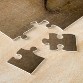 Vanille-Hülsen und Blume über hölzernem Puzzle (Seite)