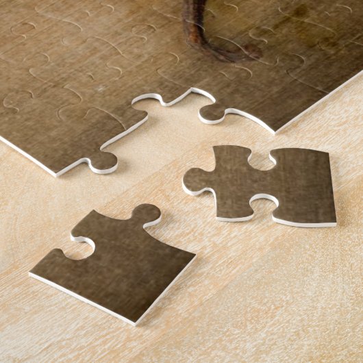 Vanille-Hülsen und Blume über hölzernem Puzzle (Seite)