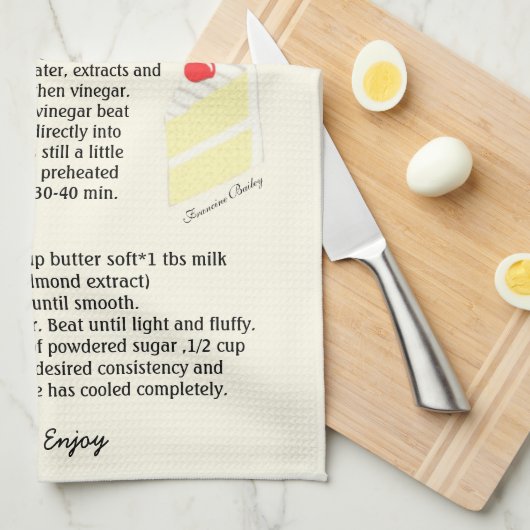 Vanille-Kuchen-Rezept-Geschirrtuch Handtuch (Viertel Falte)