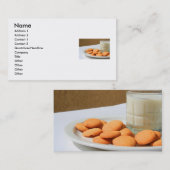 Vanille-Plätzchen und ein Glas der Visitenkarte (Vorne/Hinten)