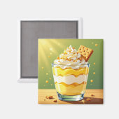 Vanille-Pudding und Schlagsahne-Parfait Magnet (Vorderseite/Rückseite)