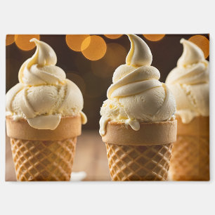 Vanille-Soft-Serve-Eiscreme-Tüten Magnet