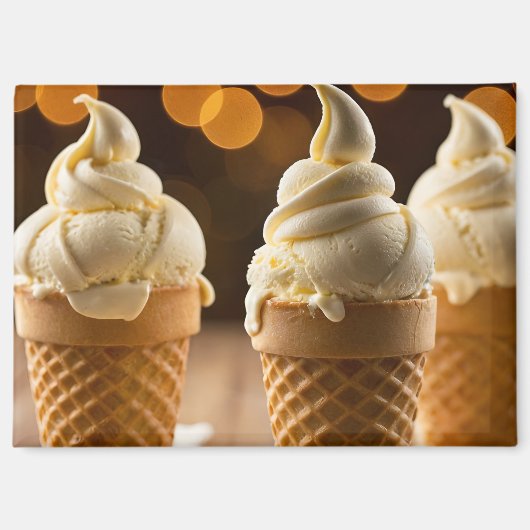 Vanille-Soft-Serve-Eiscreme-Tüten Magnet (Vorderseite)