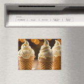 Vanille-Soft-Serve-Eiscreme-Tüten Magnet (In Situ (Geschirrspüler))