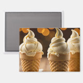 Vanille-Soft-Serve-Eiscreme-Tüten Magnet (Vorderseite/Rückseite)