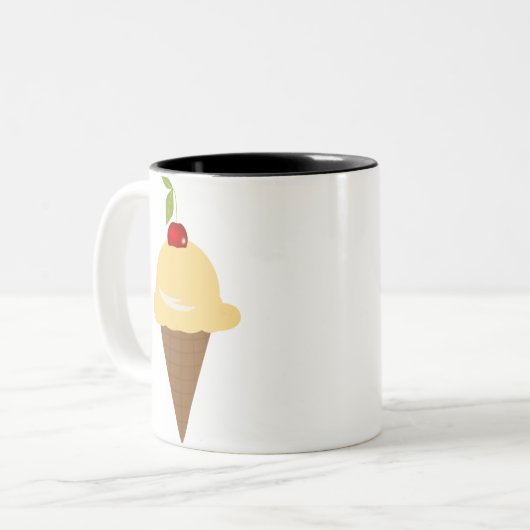 Vanilleeis-Creme-Tasse Zweifarbige Tasse (Vorderseite Links)