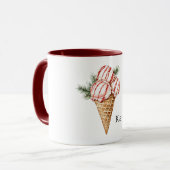 Vanilleeis mit roten Beerenstreifen Tasse (Vorderseite Links)