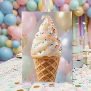 Vanilleeis Pastellstreusel Geburtstag Karte