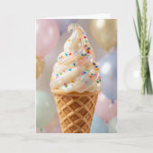 Vanilleeis Pastellstreusel Geburtstag Karte (Vorderseite)