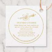 Vanilleextrakt Blume Bohne zeichnend gelbes Produk Geschenkanhänger (Rückseite)