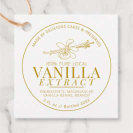 Vanilleextrakt Blume Bohne zeichnend gelbes Produk Geschenkanhänger