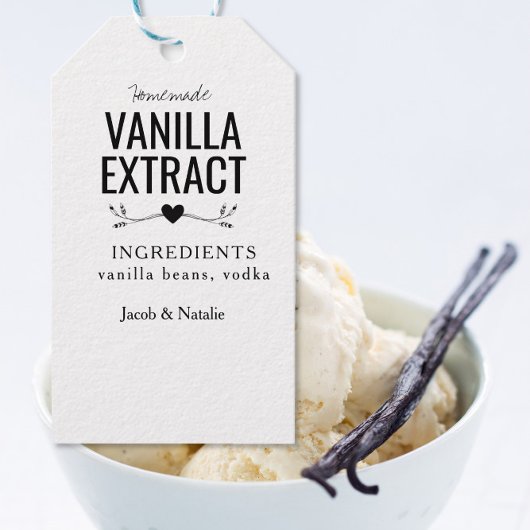 Vanilleextrakt, hausgemacht, Hochzeitswein Geschenkanhänger