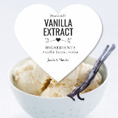 Vanilleextrakt, hausgemacht, Hochzeitswein Herz-Aufkleber