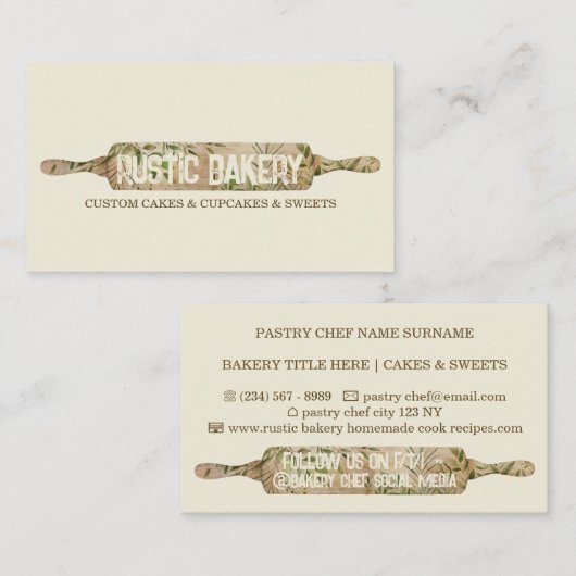 Vanillefresser aus Koch, rustikal, Blumenwalzenbäc Visitenkarte (Vorne/Hinten)